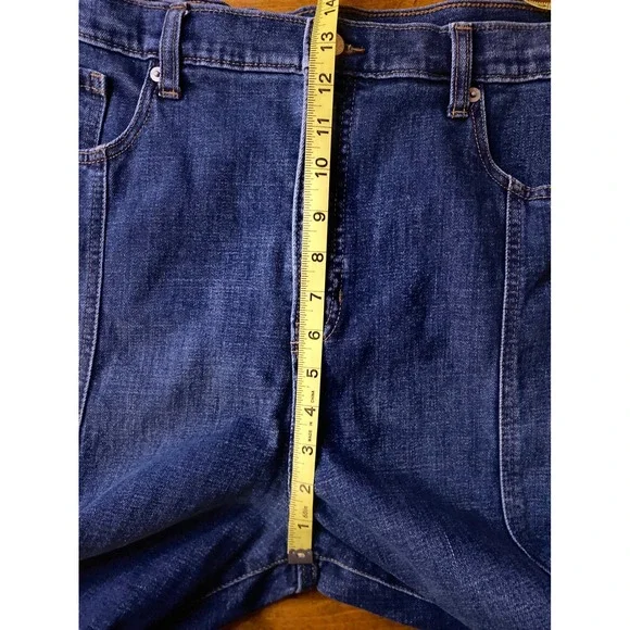 Banana Republic High-Rise Barrel Jean Dark Wash Utility Blue Denim 32/14 - Picture 7 of 10